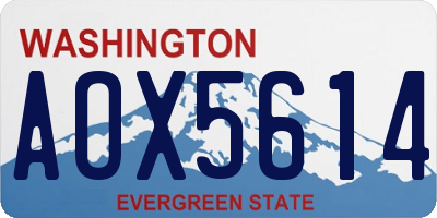 WA license plate AOX5614