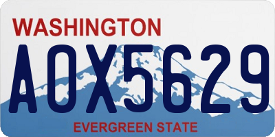 WA license plate AOX5629