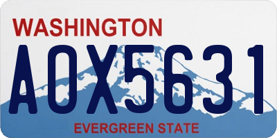 WA license plate AOX5631