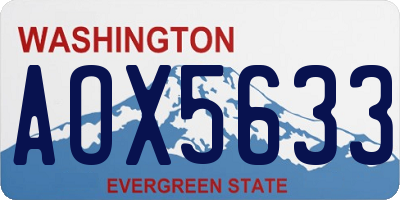 WA license plate AOX5633