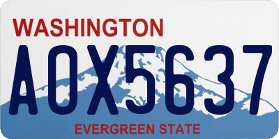WA license plate AOX5637