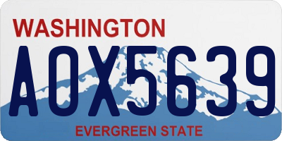 WA license plate AOX5639