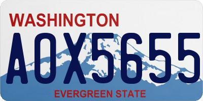 WA license plate AOX5655