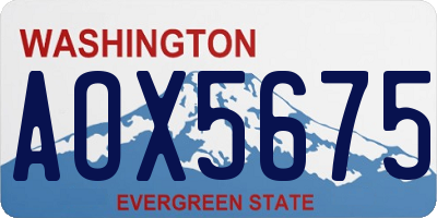 WA license plate AOX5675