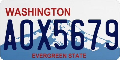 WA license plate AOX5679