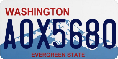 WA license plate AOX5680