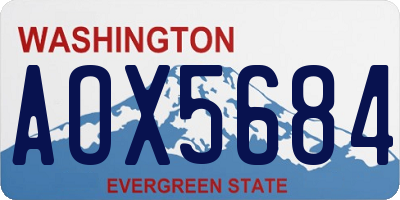 WA license plate AOX5684