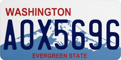 WA license plate AOX5696