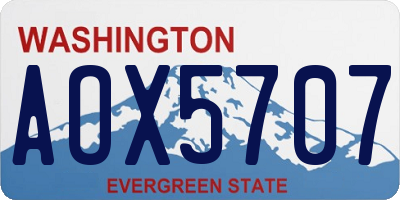 WA license plate AOX5707