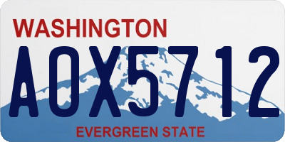 WA license plate AOX5712