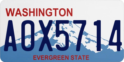 WA license plate AOX5714