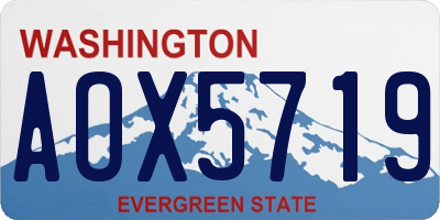 WA license plate AOX5719