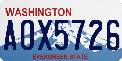 WA license plate AOX5726