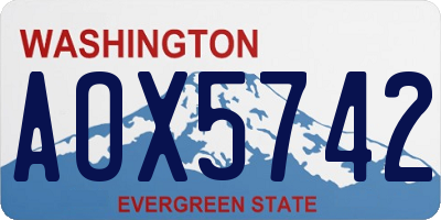 WA license plate AOX5742