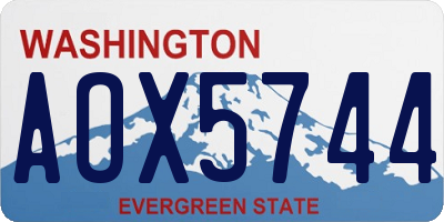 WA license plate AOX5744
