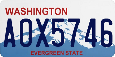 WA license plate AOX5746