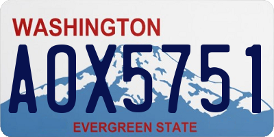 WA license plate AOX5751