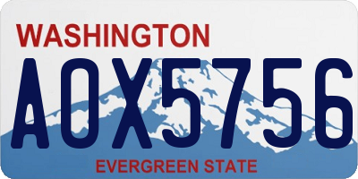 WA license plate AOX5756