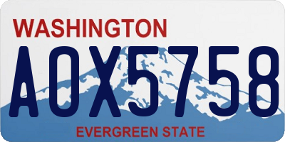 WA license plate AOX5758