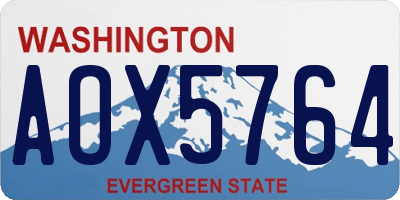 WA license plate AOX5764