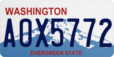 WA license plate AOX5772