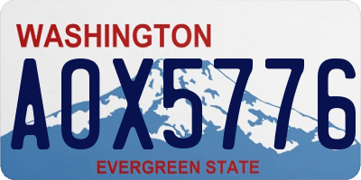 WA license plate AOX5776