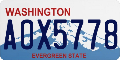 WA license plate AOX5778