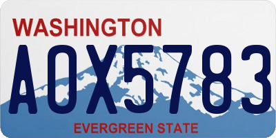 WA license plate AOX5783