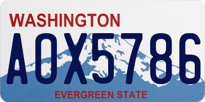 WA license plate AOX5786