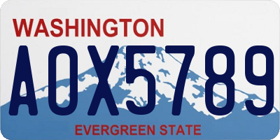 WA license plate AOX5789