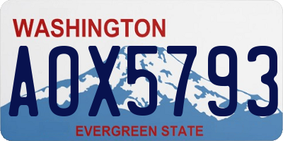 WA license plate AOX5793