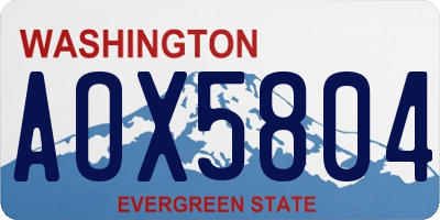 WA license plate AOX5804