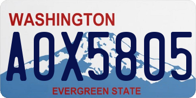 WA license plate AOX5805