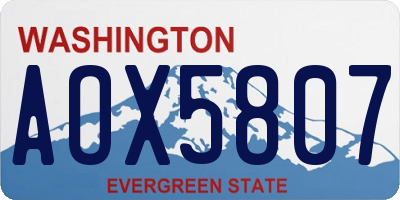 WA license plate AOX5807