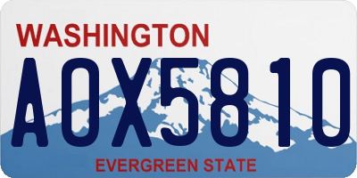 WA license plate AOX5810