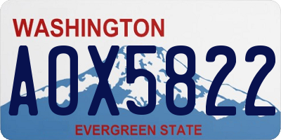 WA license plate AOX5822
