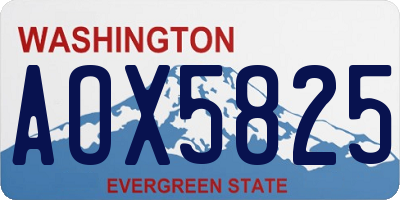 WA license plate AOX5825