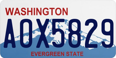 WA license plate AOX5829