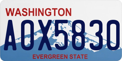 WA license plate AOX5830