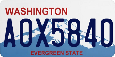 WA license plate AOX5840