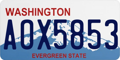 WA license plate AOX5853