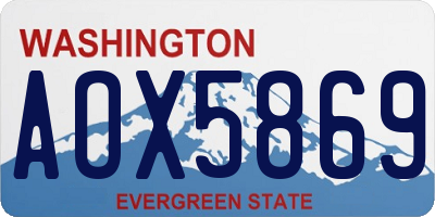 WA license plate AOX5869