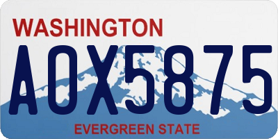 WA license plate AOX5875