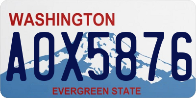 WA license plate AOX5876