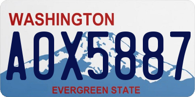 WA license plate AOX5887