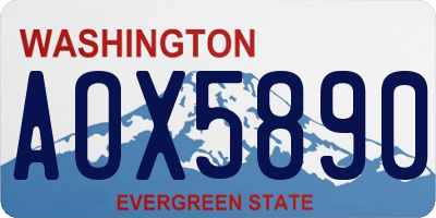 WA license plate AOX5890