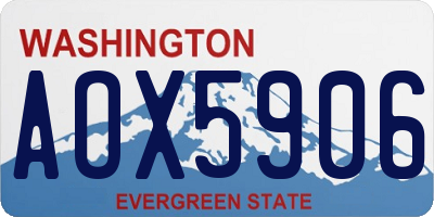WA license plate AOX5906