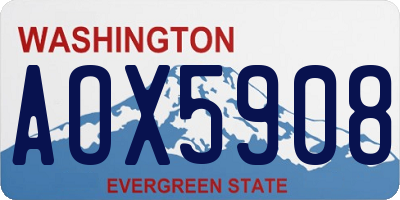 WA license plate AOX5908