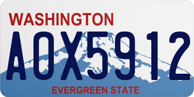 WA license plate AOX5912