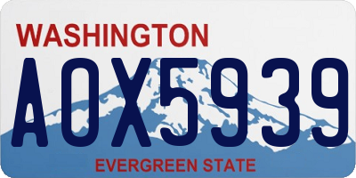 WA license plate AOX5939